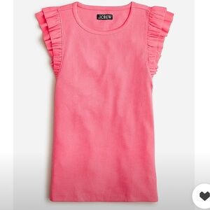 J. Crew Kids Pink Ruffle-Sleeve Shirt